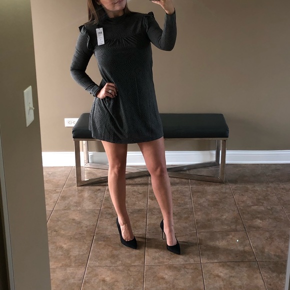 BCBG Ruffled Pointelle A-Line Dress - Picture 3 of 4